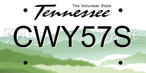 CWY57S Tennessee License Plate