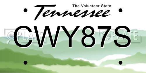 CWY87S Tennessee License Plate