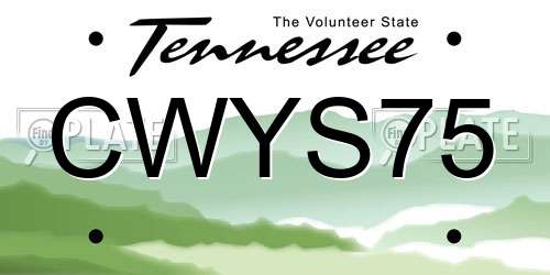 CWYS75 Tennessee License Plate