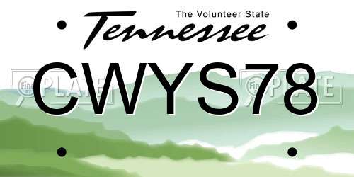 CWYS78 Tennessee License Plate