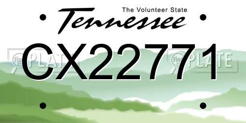 CX22771 Tennessee License Plate