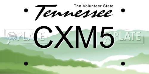 CXM5 Tennessee License Plate