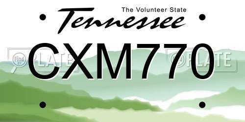 CXM770 Tennessee License Plate