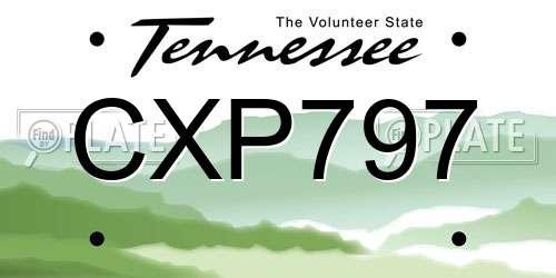 CXP797 Tennessee License Plate