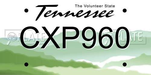 CXP960 Tennessee License Plate