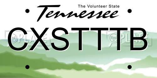 CXSTTTB Tennessee License Plate