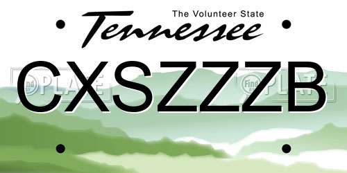 CXSZZZB Tennessee License Plate