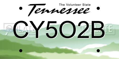 CY5O2B Tennessee License Plate