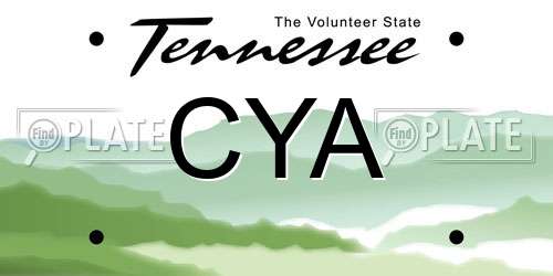 CYA Tennessee License Plate