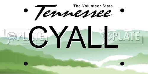 CYALL Tennessee License Plate
