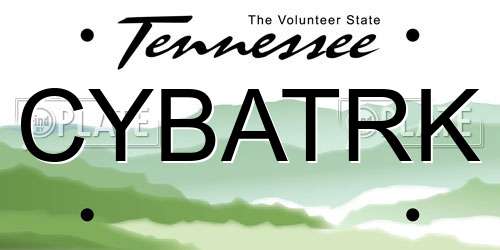 CYBATRK Tennessee License Plate