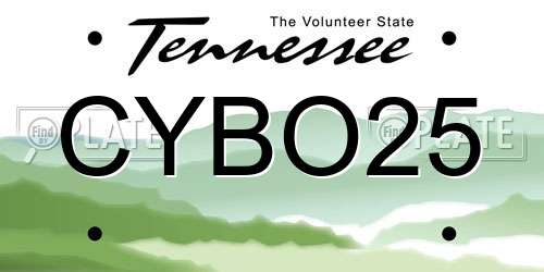 CYBO25 Tennessee License Plate