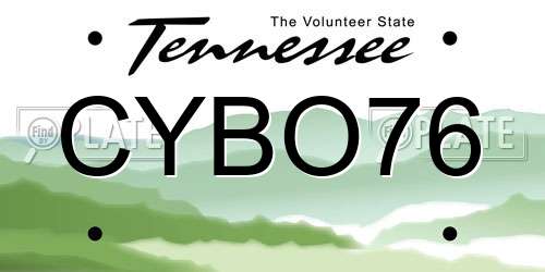 CYBO76 Tennessee License Plate