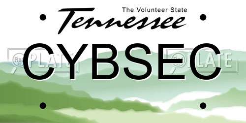CYBSEC Tennessee License Plate