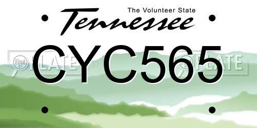 CYC565 Tennessee License Plate