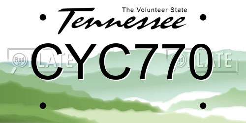 CYC770 Tennessee License Plate