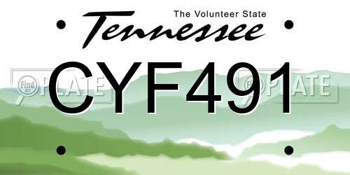 CYF491 Tennessee License Plate