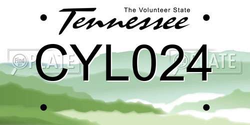 CYL024 Tennessee License Plate