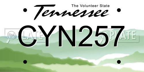 CYN257 Tennessee License Plate