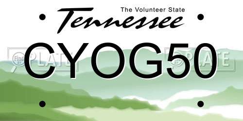 CYOG50 Tennessee License Plate