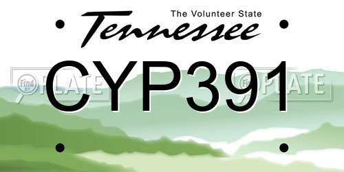 CYP391 Tennessee License Plate