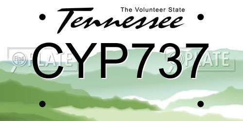 CYP737 Tennessee License Plate