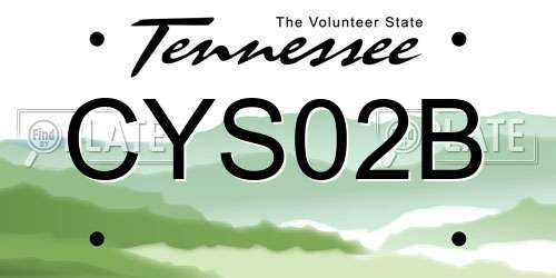 CYS02B Tennessee License Plate