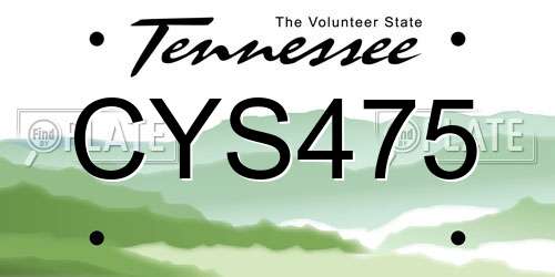 CYS475 Tennessee License Plate