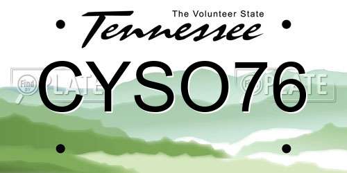 CYSO76 Tennessee License Plate