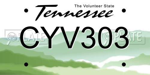 CYV303 Tennessee License Plate