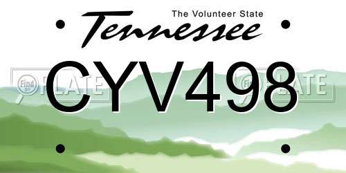CYV498 Tennessee License Plate