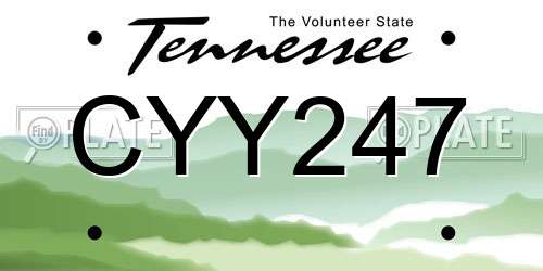 CYY247 Tennessee License Plate