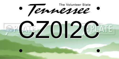 CZ0I2C Tennessee License Plate
