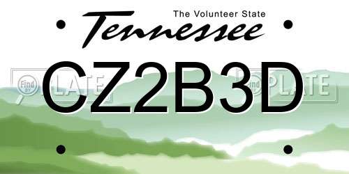 CZ2B3D Tennessee License Plate