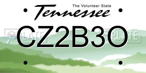 CZ2B3O Tennessee License Plate