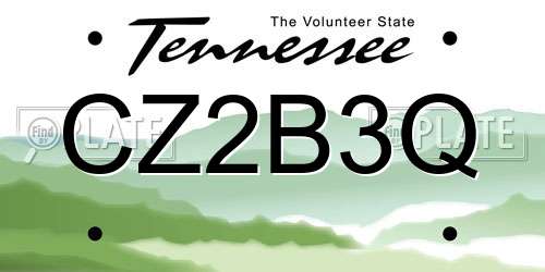 CZ2B3Q Tennessee License Plate