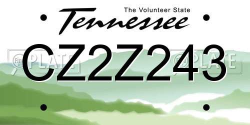 CZ2Z243 Tennessee License Plate