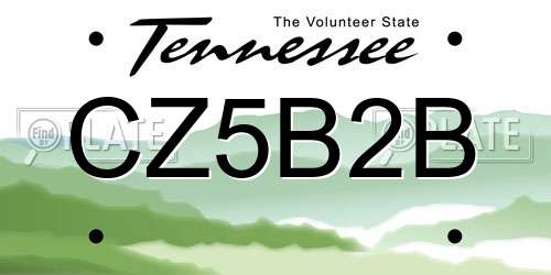 CZ5B2B Tennessee License Plate