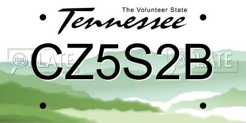 CZ5S2B Tennessee License Plate