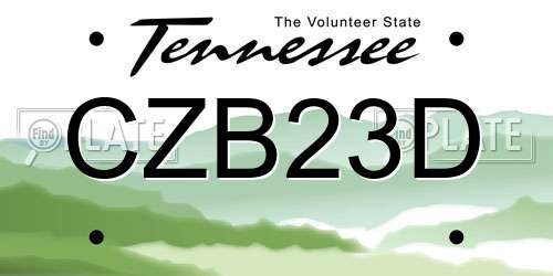 CZB23D Tennessee License Plate
