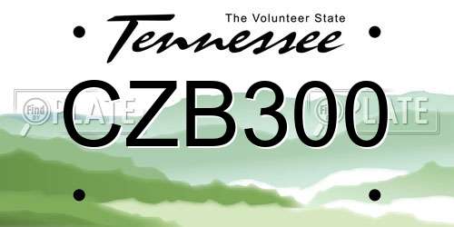 CZB300 Tennessee License Plate