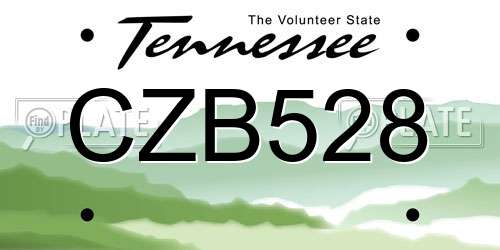 CZB528 Tennessee License Plate
