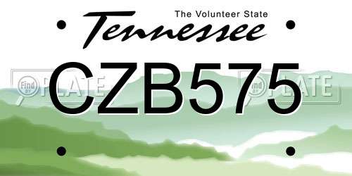 CZB575 Tennessee License Plate