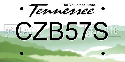 CZB57S Tennessee License Plate