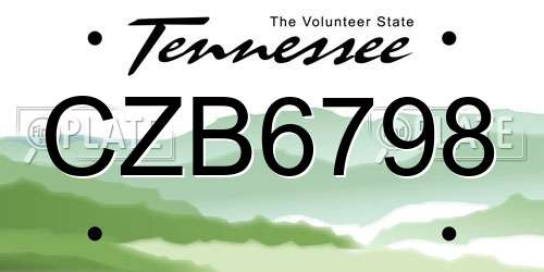 CZB6798 Tennessee License Plate