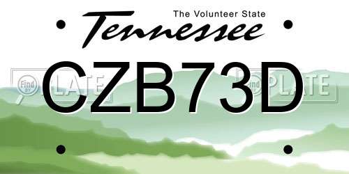 CZB73D Tennessee License Plate