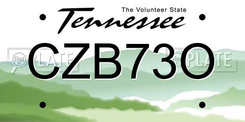 CZB73O Tennessee License Plate
