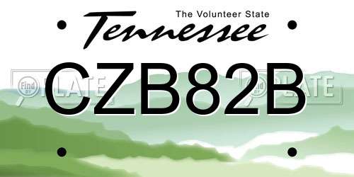 CZB82B Tennessee License Plate