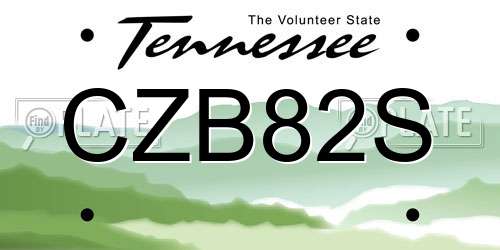 CZB82S Tennessee License Plate