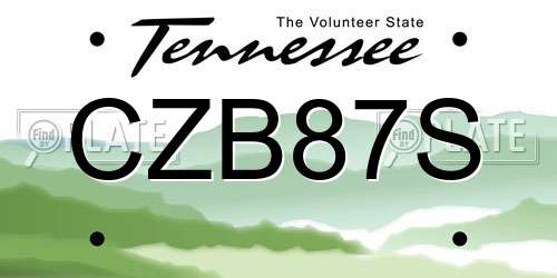 CZB87S Tennessee License Plate